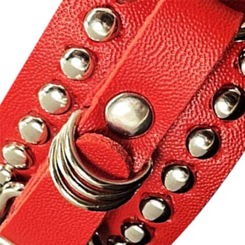 2x Bracelet Punk Rocker Unisexe, Manchette Gothique En Cuir Avec Pointes, Rivets, Clous, Réglable Pour Cosplay Fashion-B
