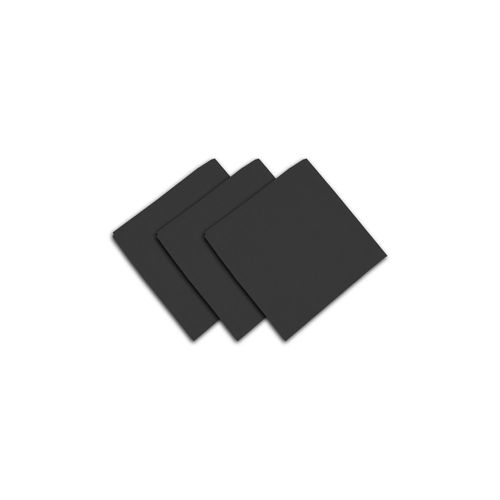 Lot De 3 Serviettes De Table En Coton 45x45 Cm Panama Noir, Par Soleil D'ocre