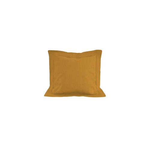 Taie D'oreiller En Coton 57 Fils 63x63 Cm Uni Moutarde, Par Soleil D'ocre