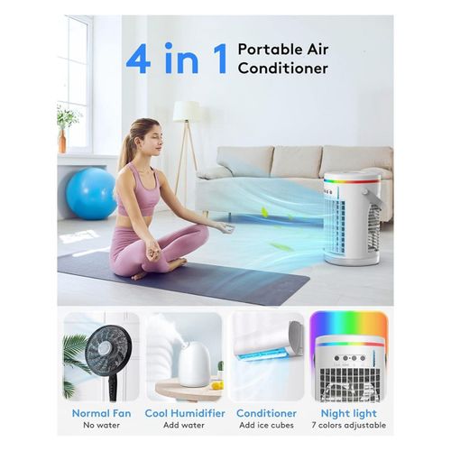 Climatiseurs Portables avec Télécommande, Mini Climatiseur Évaporatif, Unité AC Portable, Lumières, Personnel