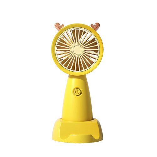 USB Mini Ventilateur de Poche ExtéRieur Bureau CréAtif Muet Charge Portable Jaune