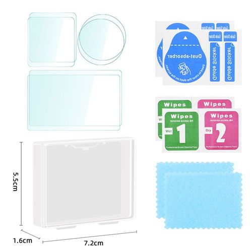 Kit de film trempé pour caméra d'action 6 pièces pour DJI OSMO ACTION 4 Transparent