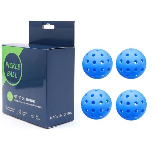Lot De 4 Boules De Pickleball 40 Trous Pour La Pratique Du Jeu En Plein Air Bleu