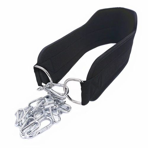 Ceinture D'haltérophilie En Néoprène,Épais,Avec Chaîne De Trempage,Pour Tirer Le Menton Vers Le Haut,Pour Fitness,Musculation Matériel,Gymnastique Équipements De Fitness Larges - Type Black