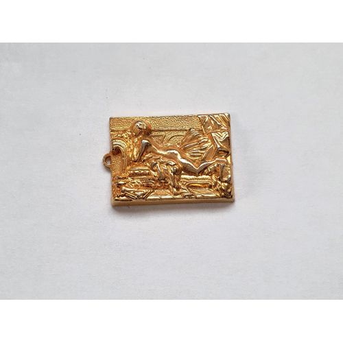 1993 Fève Plate Dorée 3d Chefs D'oeuvre Art Tableau Pendentif L'odalisque Blonde F. Bouchet 1752