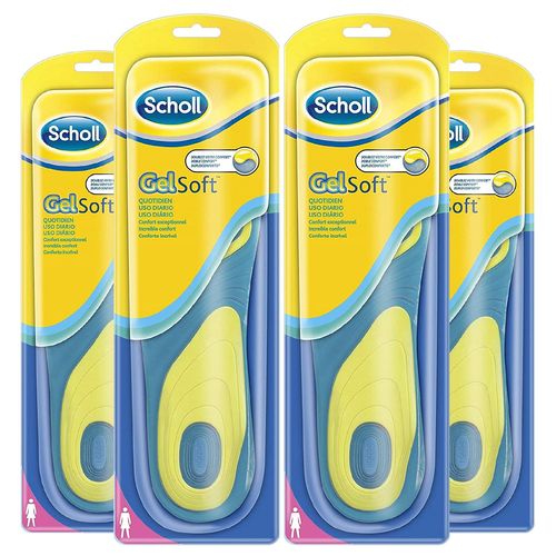 Scholl Semelles Gelsoft Quotidien Femme, Taille 35,5-40,4, 4 Paires