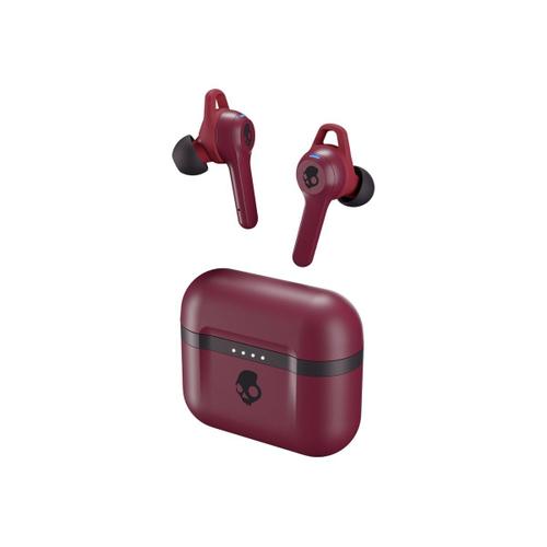 Skullcandy Indy Evo - Écouteurs sans fil avec micro - intra-auriculaire - Bluetooth - rouge profond