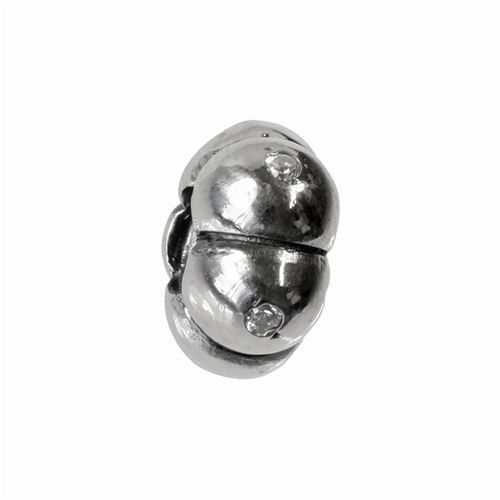 Carlobiagi Perle Fleur 925 Véritable Argent Breloque Bijoux Zircone Élément Bbscz02c
