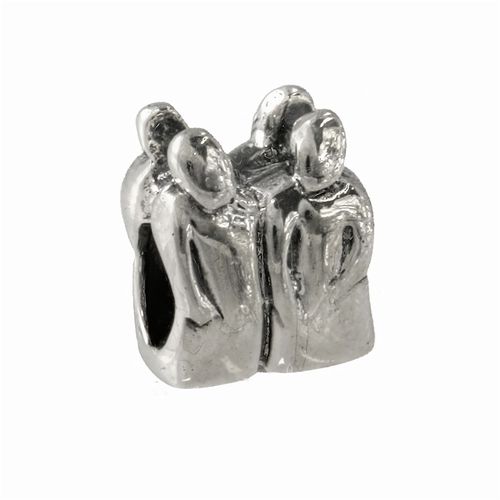 Carlobiagi Perle Double 925 Élément De Bijoux De Charme En Argent Véritable Bbszl06