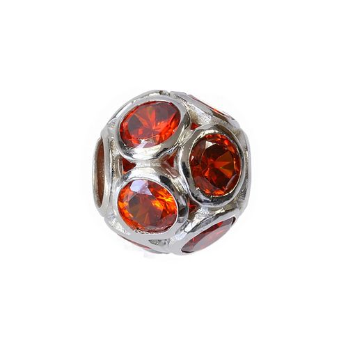 Carlobiagi Sphères De Perles En Argent Véritable 925, Bijoux À Breloques, Élément En Zircone Bbsczp04o