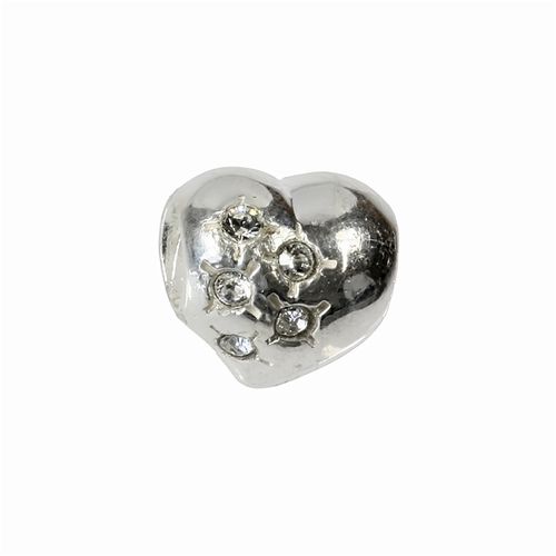 Carlobiagi Perle Coeur 925 Véritable Argent Breloque Bijoux Zircone Élément Bbscz78c