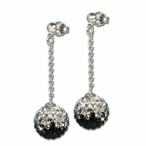 Silberdream Boucles Doreilles Noires Zircone Boucles Doreilles En Argent 925 Gso002