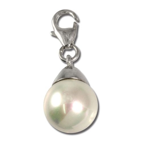 Silberdream Breloque 925 Bracelet En Argent Véritable Pendentif Perle Blanche Fc211w