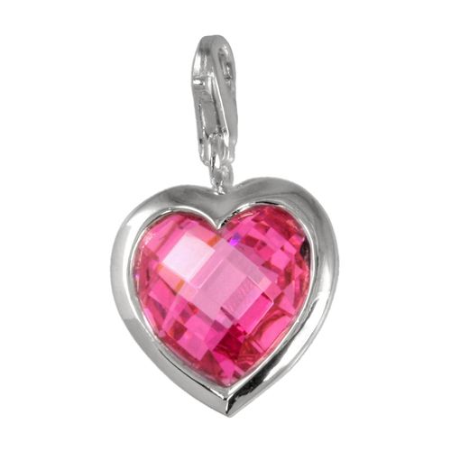 Silberdream Bijoux À Breloques Pendentif En Argent Véritable 925 Coeur Rose Zircone Fc210p