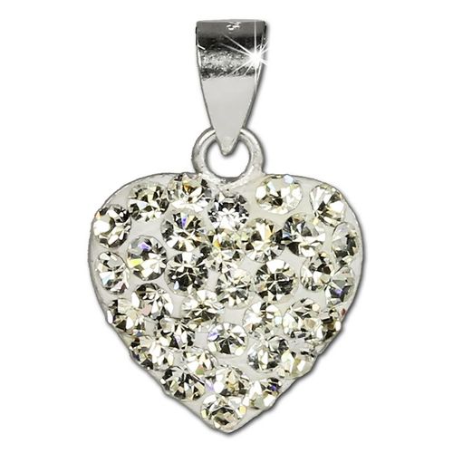 Silberdream Chaîne Pendentif Coeur Argent Sterling 925 Cristaux Blancs Gsh203w