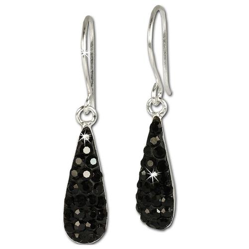 Silberdream Boucles Doreilles Noires Zircone Boucles Doreilles Pour Femmes En Argent Véritable 925 Gso208s