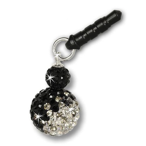 Silberdream Pendentif Téléphone Portable Boule Zircone Noire Argent 925 Gst002s