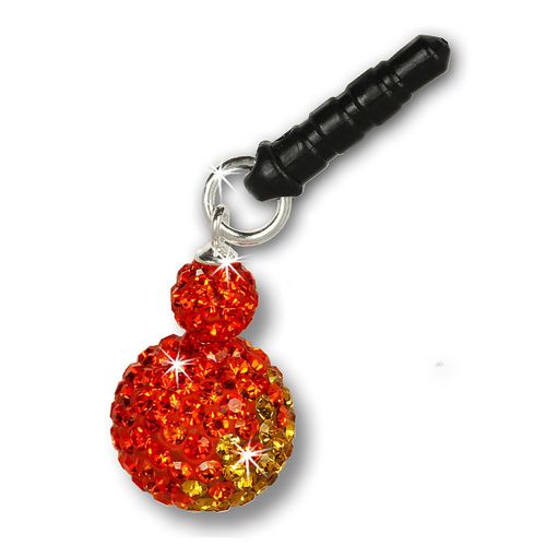 Silberdream Pendentif Téléphone Portable Boule Zircone Orange Argent 925 Gst002o