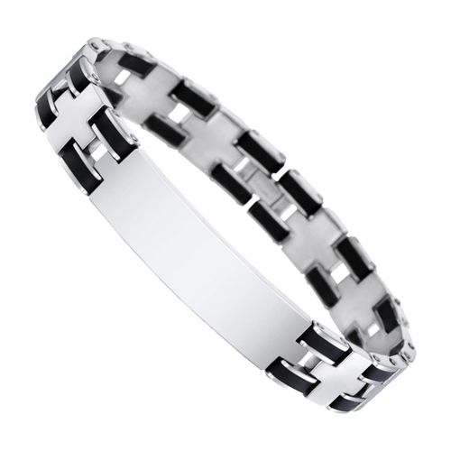 Bracelet Lotus Style Noir Ls1177-2/4 Homme Acier Inoxydable Caoutchouc Jls1177-2-4
