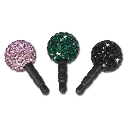 Prise Pour Téléphone Portable Silberdream Shamballa 3 Boules Pailletées Lilas, Vert, Noir Gst16