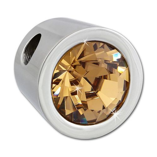 Amello Pendentif Chaîne Zircone Acier Inoxydable Zircone Ambre Eshs01y
