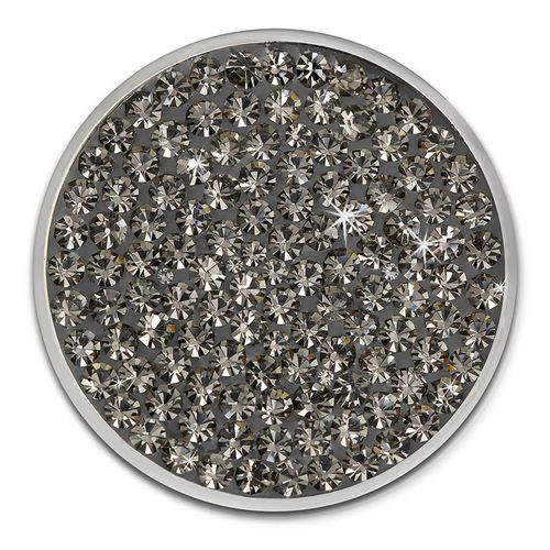 Amello Bijou Pièce De Monnaie Gris 30 Mm Incrustation Femme Zircone Pièce De Monnaie Acier Inoxydable Esc301k