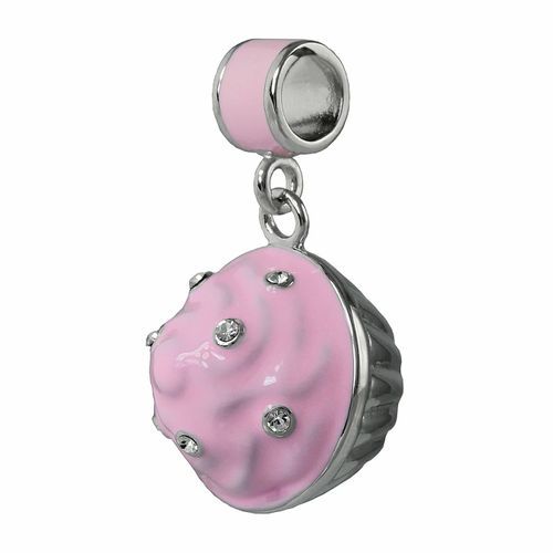 Silberdream Pendentif Chaîne Muffin Argent Sterling 925 Paillettes Roses Sdh600a