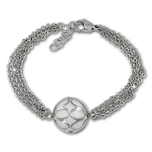 Amello Bracelet Pendentif Boule Avec Agate Blanche Bijoux En Acier Inoxydable Esay02w