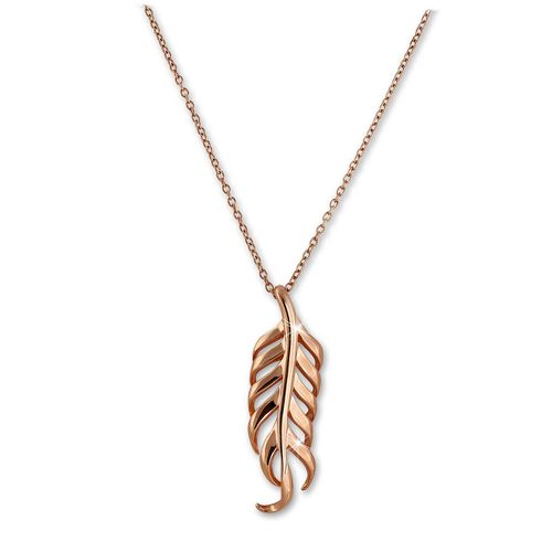 Silberdream Collier Plume Bijoux En Or Rose 47cm Argent 925 Plaqué Or Sdk50544e