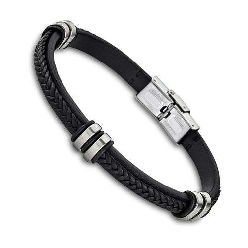 Bracelet Lotus Style Noir Ls1829-2/1 Bijoux Femme/Homme Cuir Jls1829-2-1