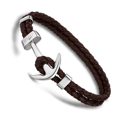 Lotus Style Bracelet Ancre Marron Ls1832-2/5 Bijoux Homme Cuir Jls1832-2-5