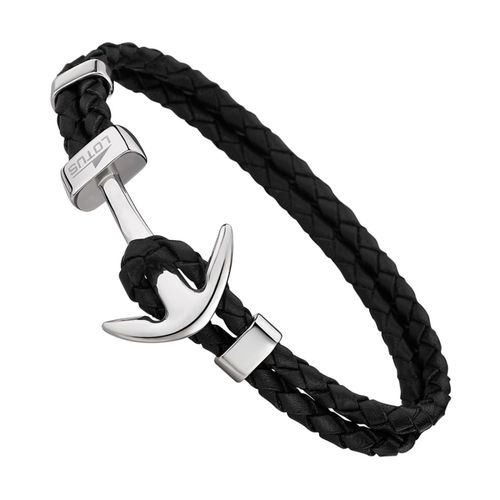 Lotus Style Bracelet Ancre Noir Ls1832-2/1 Bijoux Homme Cuir Jls1832-2-1