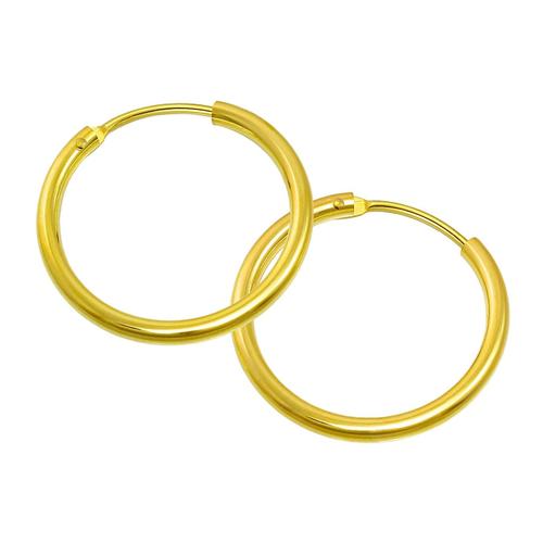 Golddream Boucle Doreille Créoles Dorées 15mm Bijoux Simplement Vrais Or Jaune 333 Gdo0021y