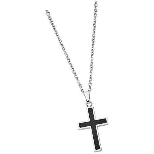 Colliers Style Lotus Argent Noir Ls1983-1/1 Homme Acier Inoxydable Jls1983-1-1