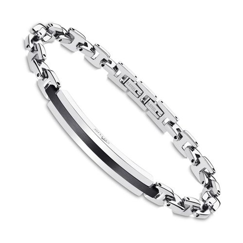 Bracelet Lotus Style Argent Noir Ls1966-2/2 Homme Acier Inoxydable Jls1966-2-2