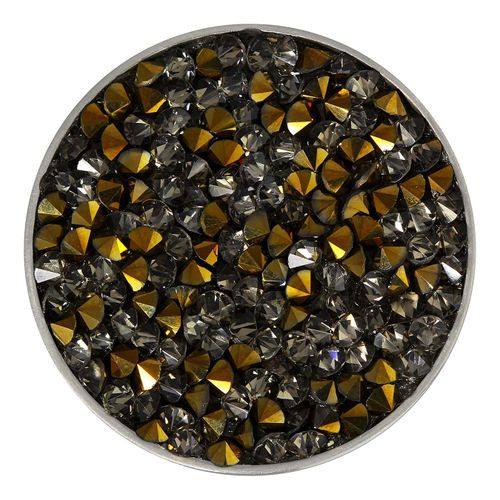 Amello Pièces Dor Gris 30 Mm Incrustation Pièce De Monnaie Femme Zircone Acier Inoxydable Esc302k