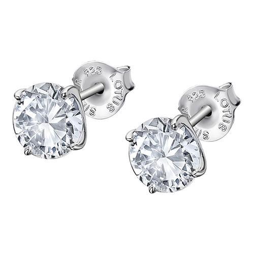 Boucles Doreilles Lotus Silver En Argent Véritable 925 Avec Cristaux De Zircone Jlp2005-4-1