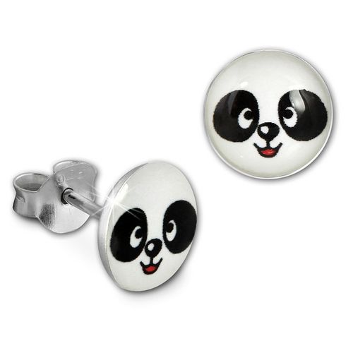 Silberdream Boucles Doreilles 8mm Enfants Femmes Boucles Doreilles En Argent Panda B/W Sdo85137