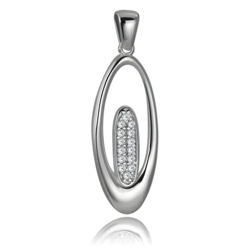 Collier Pendentif Balia Pour Femme En Argent 925 Mat Et Brillant Avec Zircone Bah0023sw
