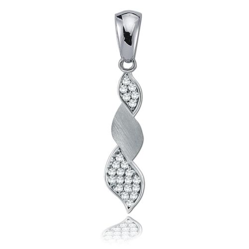 Collier Pendentif Balia Pour Femme En Argent 925 Mat Et Brillant Avec Zircone Bah0021sw