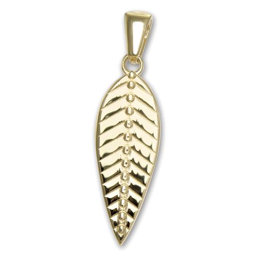 Golddream Collier Pendentif Plume 333 Pendentif En Or Jaune Bijoux Réels Gdh519sy