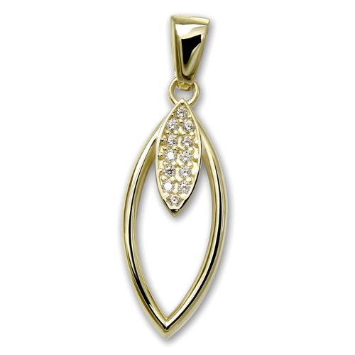 Golddream Collier Pendentif Ovale Zircone Blanc Or 333 Bijoux Véritables Gdh517wy