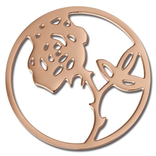 Amello Rose Coins Rose 30 Mm Incrustation Pièce De Monnaie Pour Femme En Acier Inoxydable Plaqué Or Esc506e