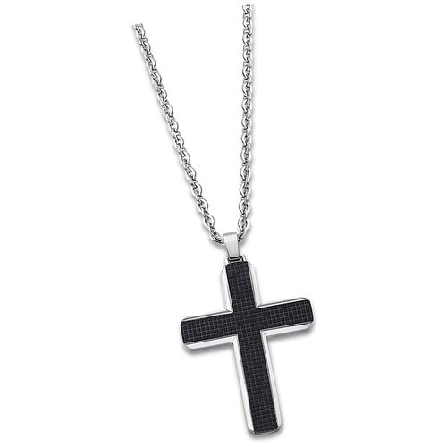Collier Style Lotus Argent Noir Ls1986-1/1 Acier Inoxydable Homme Jls1986-1-1