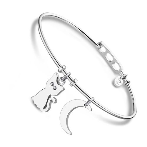 Bracelet Style Lotus, Breloques Argentées, Bijoux Pour Femmes, Acier Inoxydable, Ls2035-2/1 Jls2035-2-1