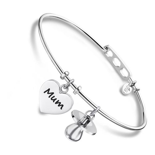 Bracelet Style Lotus, Breloques Argentées, Bijoux Pour Femmes, Acier Inoxydable, Ls2036-2/1 Jls2036-2-1