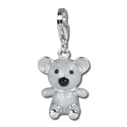 Silberdream Charm Pendentif Émail Argent 925 Koala Gris Grand Fc608