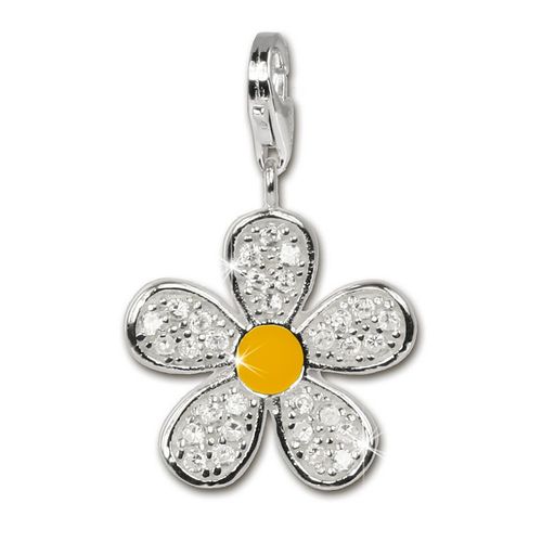 Silberdream Bijoux À Breloques Pendentif En Argent Véritable 925 Fleur Jaune Zircone Fc4119