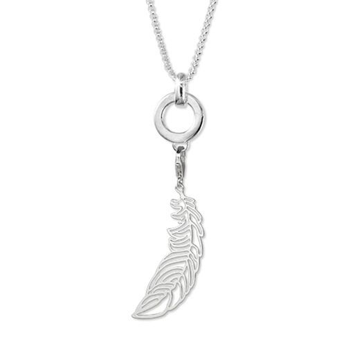 Silberdream Charm Plume Ensemble Avec Chaîne Et Connecteur Argent Fca119