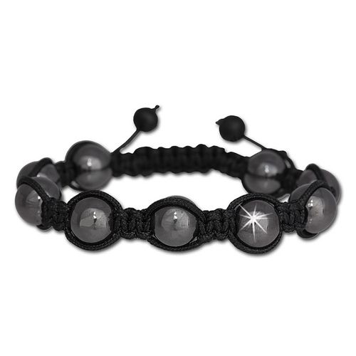 Silberdream Bracelet Shamballa Luxe Noir En Boules Dhématite Sdy900